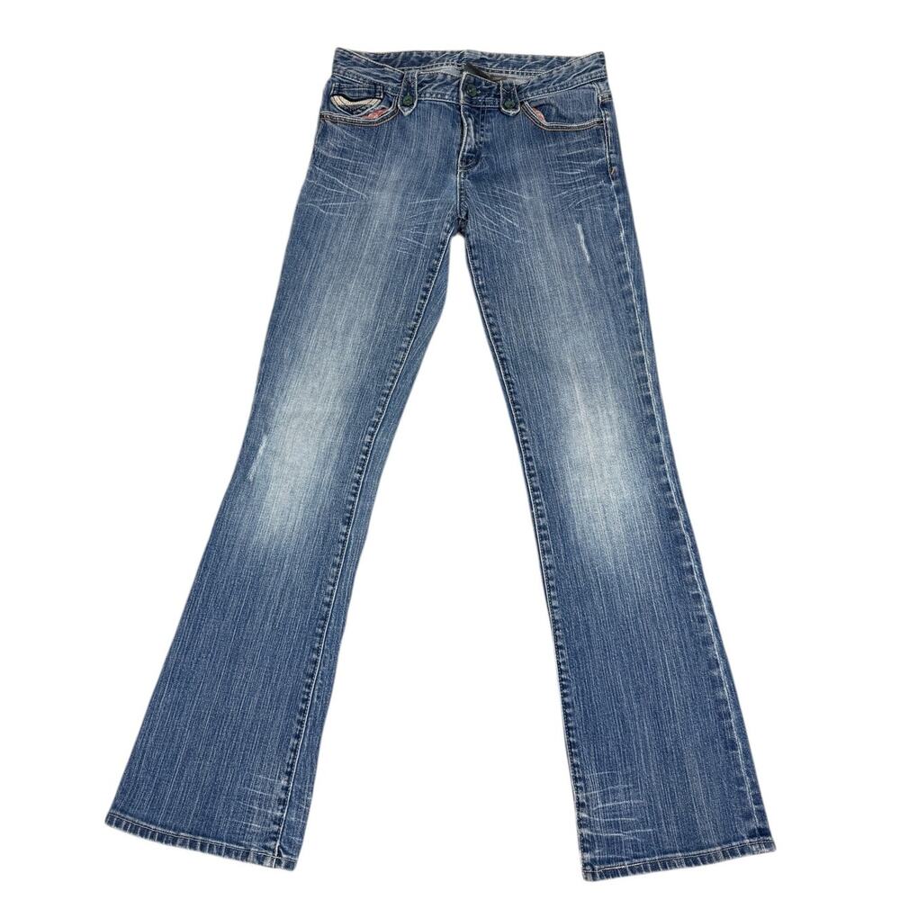 y2k Armani Exchange Womens Size 2 Short Low Waist Distressed Jeans *Flaw